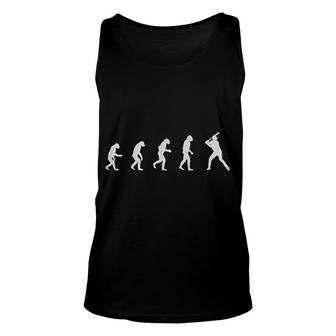 Evolution Of Man To Baseball Player Unisex Tank Top | Mazezy