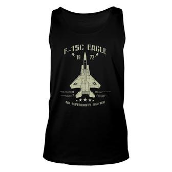 F-15 Eagle Jet Fighter Technical Drawing Unisex Tank Top | Mazezy
