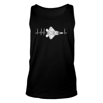 F-22 Raptor Schematic Airplane Pulse Ekg Pilot F22 Heartbeat Tank Top | Mazezy