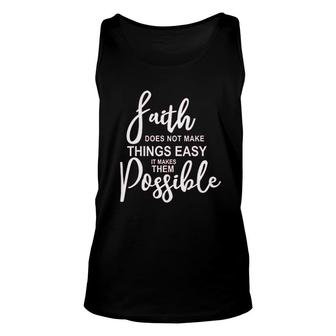 Faith Letter Possible Unisex Tank Top | Mazezy