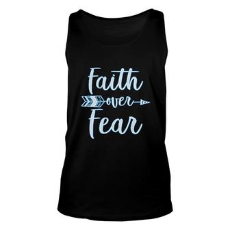 Faith Over Fear Christian Fashion Gifts Unisex Tank Top | Mazezy