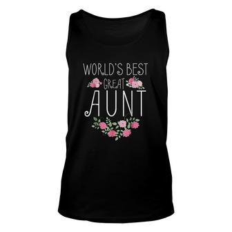 Family Worlds Best Great Aunt Funny Auntie Ever Gift Unisex Tank Top - Thegiftio UK