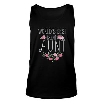 Family Worlds Best Great Aunt Funny Auntie Ever Gift Unisex Tank Top - Thegiftio UK