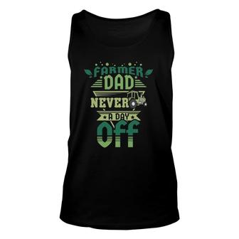 Farmer Dad & Farm Tractor Never A Day Off Farming Father Tank Top | Mazezy