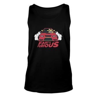 Fart & Furious Dog Driving A Fast Car Lovers Unisex Tank Top | Mazezy