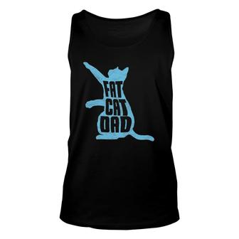 Fat Cat Dad Father's Day Chubby Chonk Daddy Fun 80S Style Tank Top | Mazezy