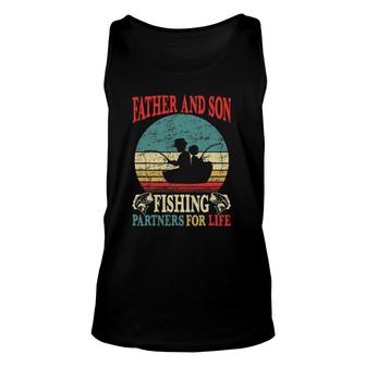 Father Son Fishing Partners For Life Vintage Dad Matching Unisex Tank Top | Mazezy