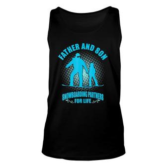 Father Son Snowboarding Partners For Life Father's Day Unisex Tank Top | Mazezy