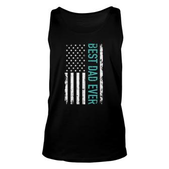 Father's Day Best Dad Ever With Us American Flag Unisex Tank Top | Mazezy