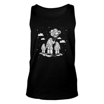 Fathers Day Dad And Children Astronauts Space Unisex Tank Top | Mazezy