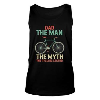 Fathers Day Dad Man Myth The Cycling Legend Husband Grandpa Tank Top | Mazezy