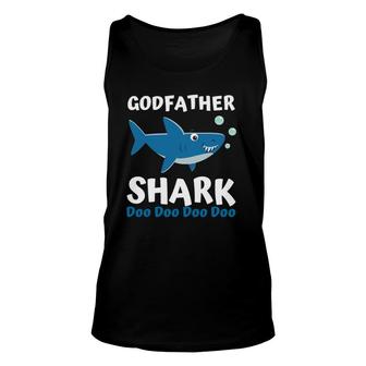 Father's Day Gift From Godson Goddaughter - Godfather Shark Unisex Tank Top | Mazezy