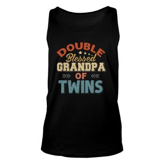 Father's Day Grandpa Tee Double Blessed Grandpa Of Twins Unisex Tank Top | Mazezy
