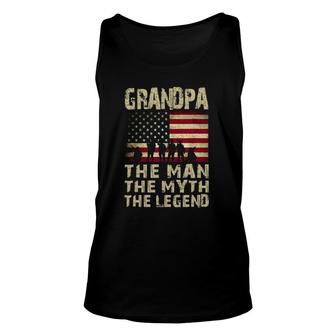 Father's Day Grandpa The Man Myth Legend Unisex Tank Top | Mazezy