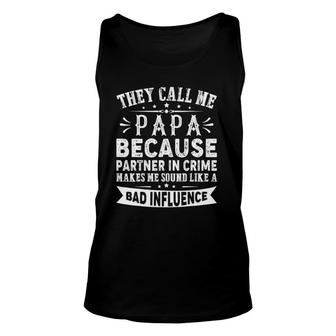 Mens Fathers Day They Call Me Papa Partner In Crime Tank Top | Mazezy