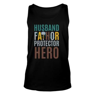 Fathorfathers Day Gift Husband Fathor Protector Hero Unisex Tank Top | Mazezy