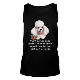 Favorite Family White Poodle Puppy Christmas Humor Unisex Tank Top | Mazezy