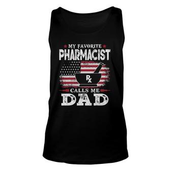 Mens My Favorite Pharmacist Calls Me Dad Usa Flag Father's Day Tank Top | Mazezy