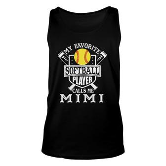 Womens My Favorite Softball Player Calls Me Mimi Outfit Softball Tank Top | Mazezy