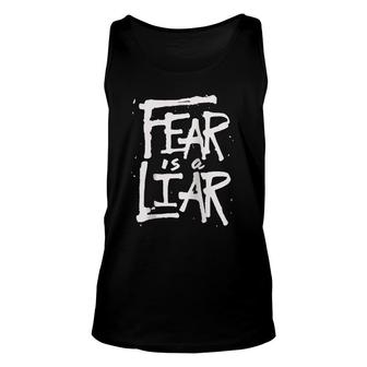 Fear Is A Liar Inspirational Christian Faith Believer Raglan Baseball Tee Tank Top | Mazezy