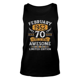 February 1952 70 Year Olds 70Th Birthday Unisex Tank Top | Mazezy