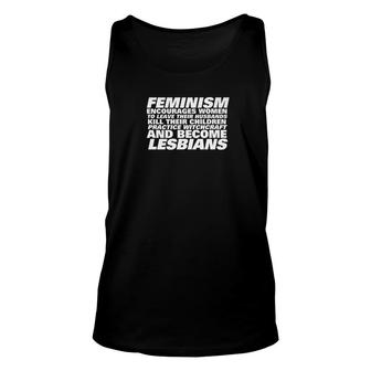 Feminism Fears Woman Power Funny Feminist Ironic Unisex Tank Top - Thegiftio UK