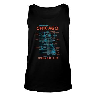 Ferris Bueller's Day Off Chicago Map Unisex Tank Top | Mazezy UK