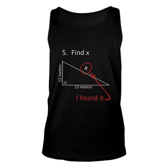 Find X Funny Math Humor With Spider Web Unisex Tank Top | Mazezy
