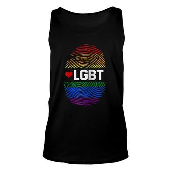 Fingerprint Love Lgbt Unisex Tank Top | Mazezy
