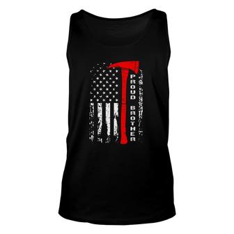 Firefighter Brother Proud Brother Of Brave Firefighter Unisex Tank Top | Mazezy