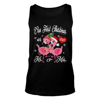 Our First Christmas As Mr And Mrs 2021 Matching Flamingo Set Tank Top | Mazezy CA
