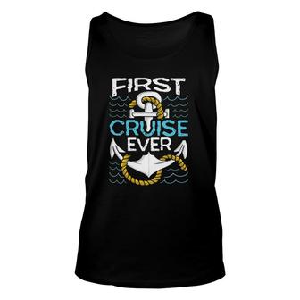 First Cruise Ever Cruising Ship Vacation Boat Anchor Gift Unisex Tank Top | Mazezy