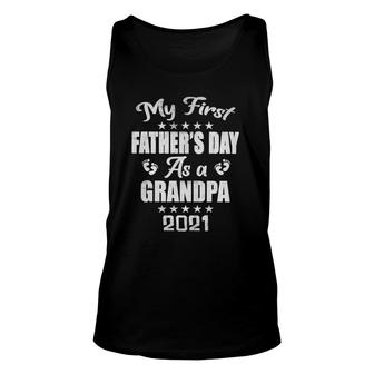 Mens My First Father's Day As A Grandpa New Baby Announcement Tank Top | Mazezy