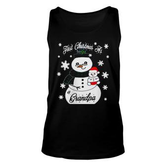 First Grandma And Grandpa Christmas Pajamas Matching Sets Unisex Tank Top | Mazezy