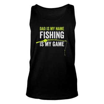 Mens Fishing For Dad Who Loves To Fish Fishing Pole Tank Top | Mazezy