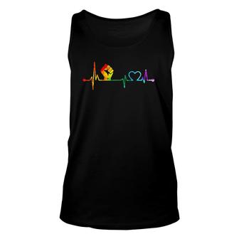 Fist Heartbeat African American Pride Black History Month Unisex Tank Top | Mazezy