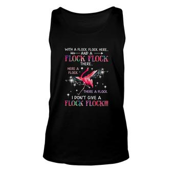 Flamingo With A Flock Flock Here Unisex Tank Top | Mazezy