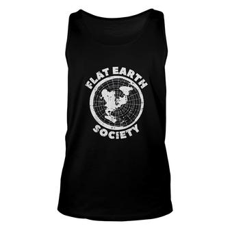 Flat Earth Society Funny Conspiracy Theory Earther Gift Unisex Tank Top - Seseable