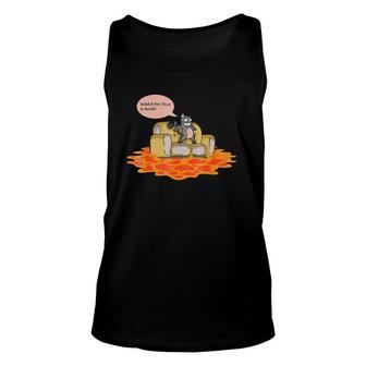Floor Is Lava Funny Cat The Floor Is Lava Unisex Tank Top | Mazezy