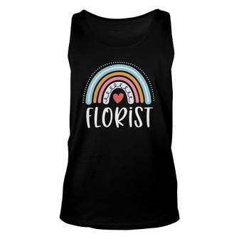 Florist Gifts For Women Funny Floral Designer Rainbow Unisex Tank Top | Mazezy