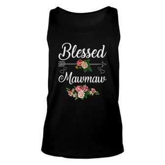 Flower Blessed Mawmaw Black Unisex Tank Top | Mazezy