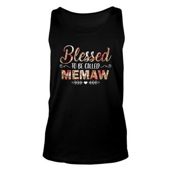 Flower Blessed To Be Called Memaw Black Unisex Tank Top | Mazezy
