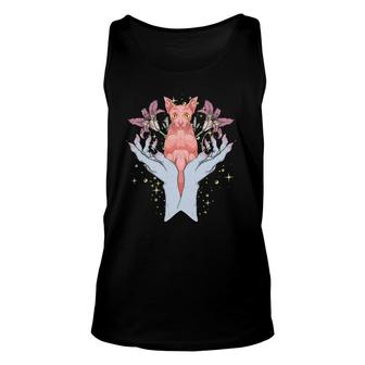 Flowers Occultism Pagan Animal Hamsa Hands Witch Sphynx Cat Unisex Tank Top | Mazezy