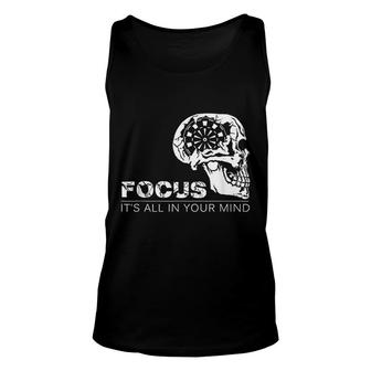 Focus Its All In Your Mind Dart Player Gift Unisex Tank Top - Thegiftio UK
