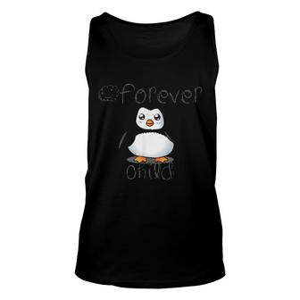 Forever Child Cute Inspirational Teacher Penguin Unisex Tank Top | Mazezy