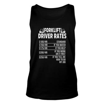 Forklift Operator Rate Funny Driver Unisex Tank Top | Mazezy