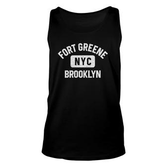 Fort Greene Brooklyn Nyc Style Distressed White Print Unisex Tank Top | Mazezy
