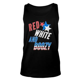 Fourth 4Th Of July Funny Drinking Red White And Boozy Unisex Tank Top | Mazezy CA