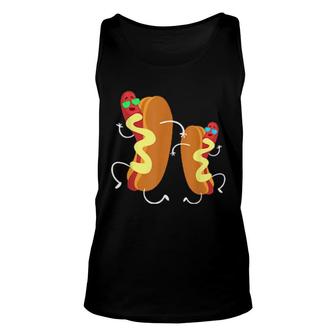 Franks Sausages Weiner Fast Food Sunglasses Hot Dog Unisex Tank Top | Mazezy DE