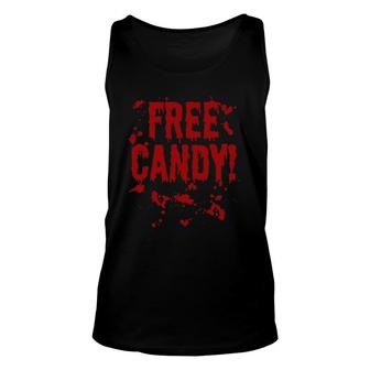 Free Candy Trick Or Treat Scary Bloody Halloween Costume Unisex Tank Top | Mazezy